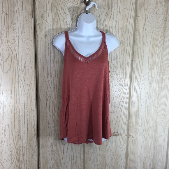 Hippie Rose Tops - Hippie Rose Lace Inset Tank Top Size L